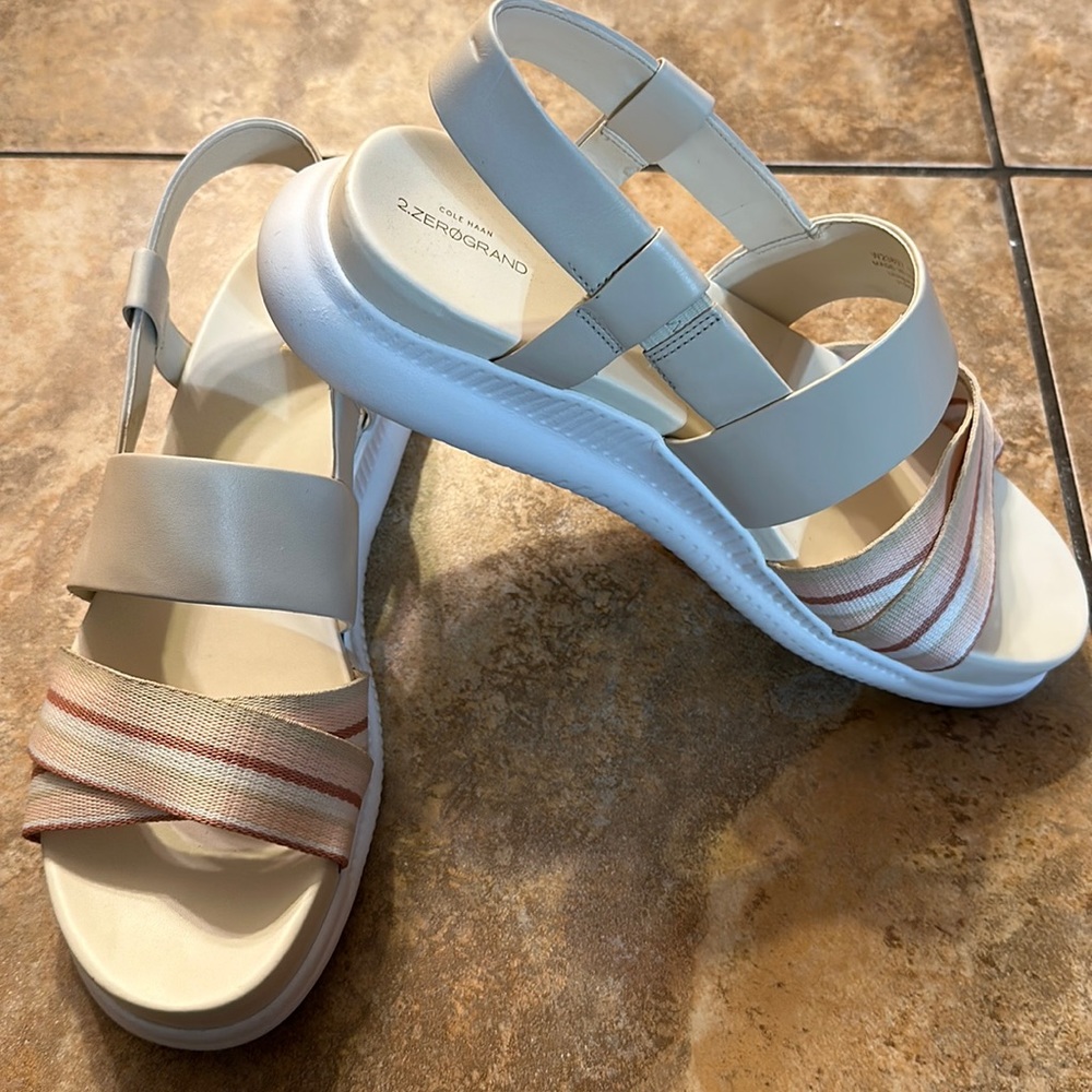 Cole Haan Womens 2.Zerogrand Slingback Sandals Criss Cross straps Size 10.5 B